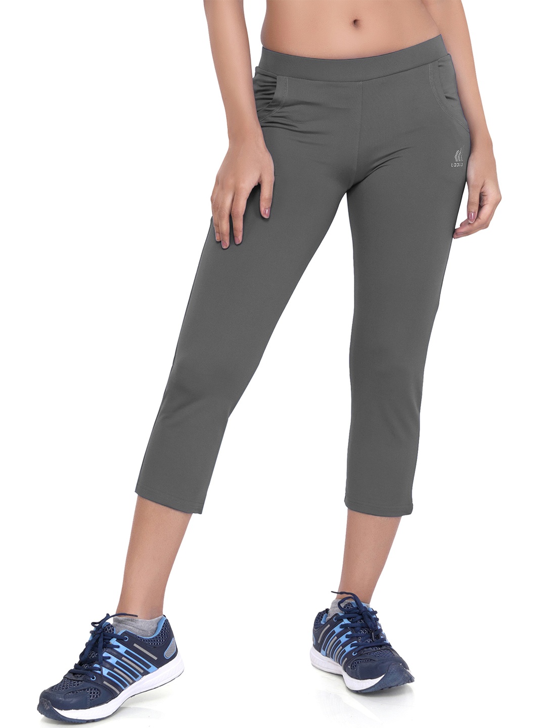 

LAASA SPORTS Women Grey Solid Regular Fit Capris