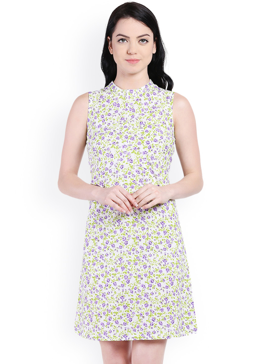 

Style Quotient Women White Printed A-Line Dress