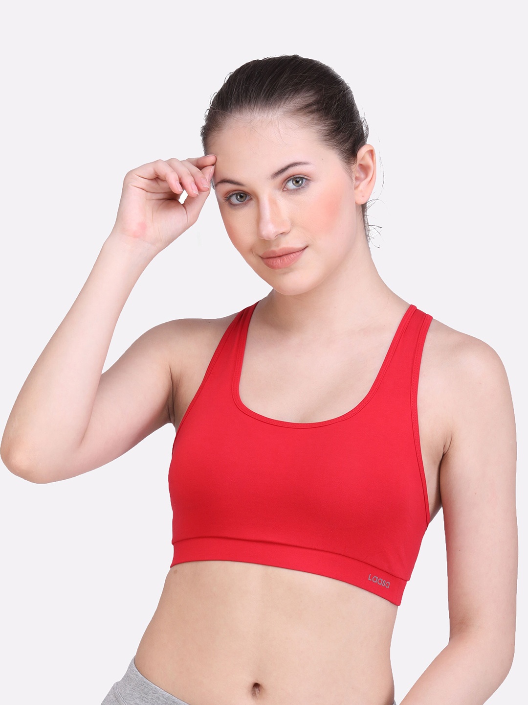 

LAASA SPORTS Red Dry Fit Technology Racerback Bra