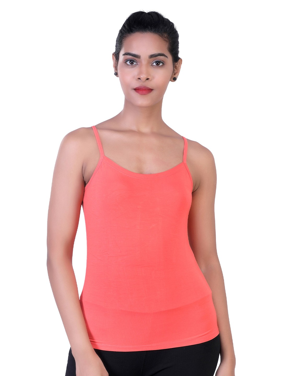 

LAASA SPORTS Women Coral Solid Sports Camisole