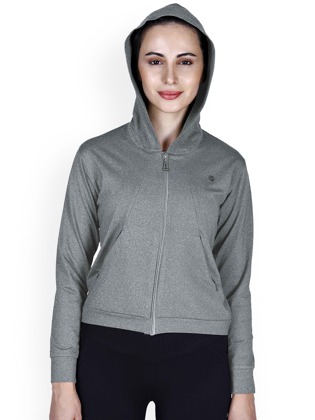 

LAASA SPORTS Women Grey Training or Gym Sporty Jacket