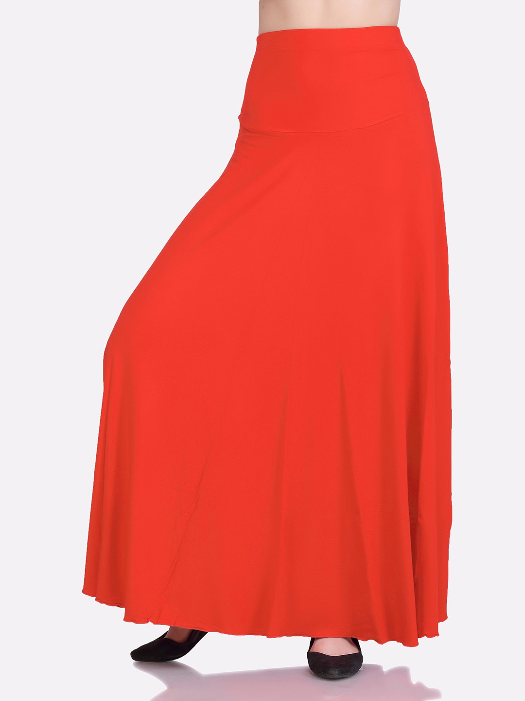 

LAASA SPORTS Women Red Solid Maxi A line Skirt