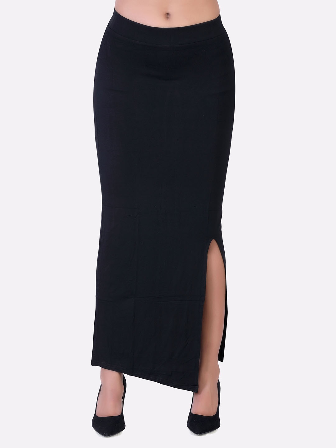 

LAASA SPORTS Women Black Solid Pencil Skirt