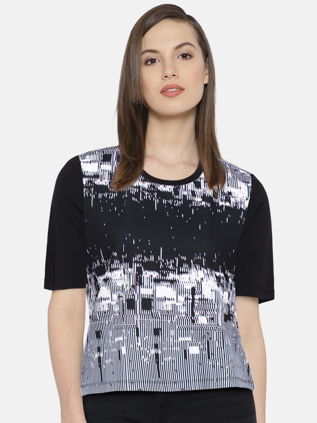 

Vero Moda Women Black Printed Top
