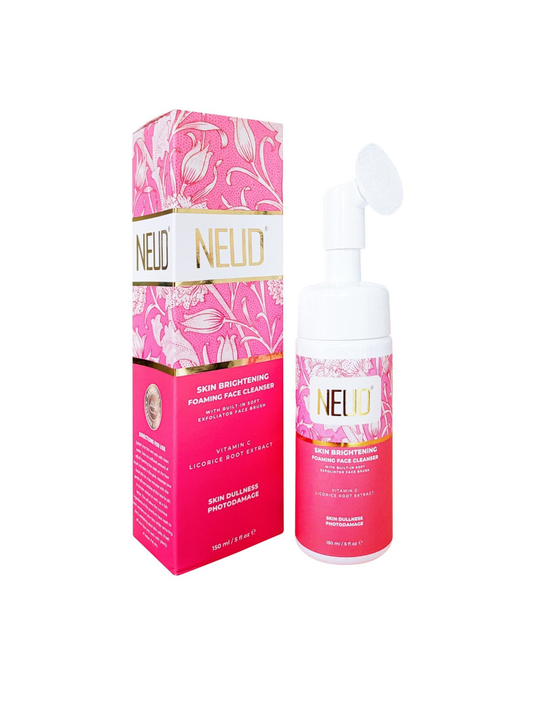 

NEUD Skin Brightening Foaming Face Cleanser with Vitamin C & Licorice Root Extract 150 ml, Pink