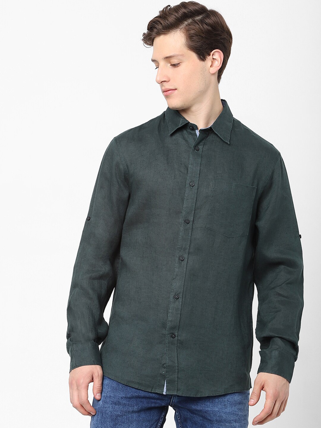 

Celio Men Grey Casual Linen Shirt