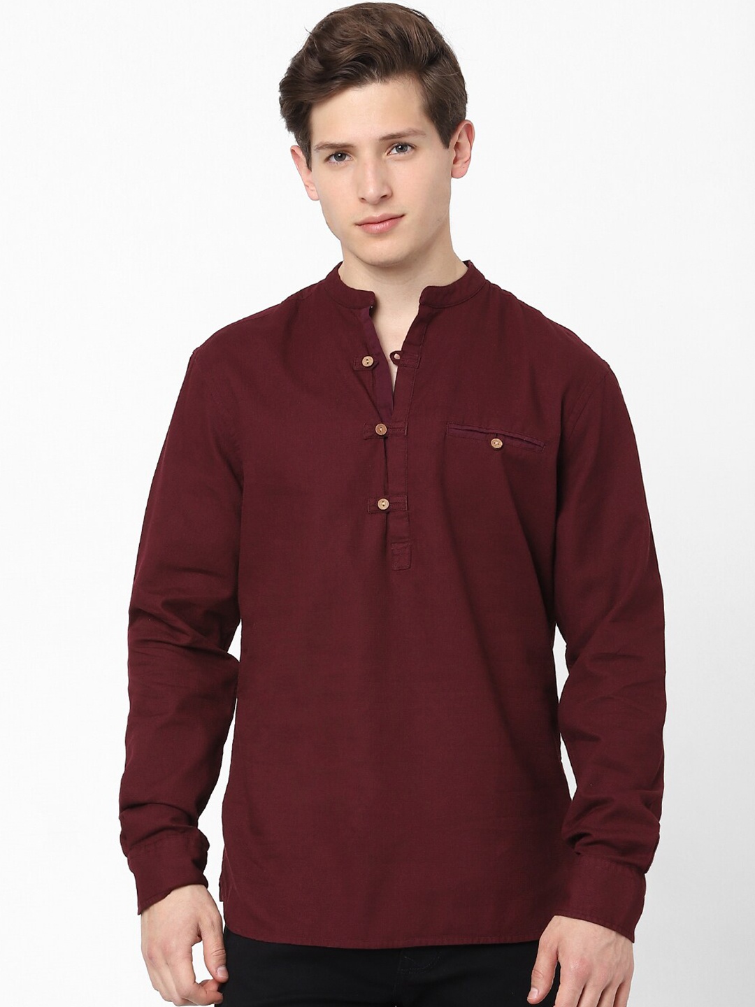 

Celio Men Burgundy Cotton Casual Shirt