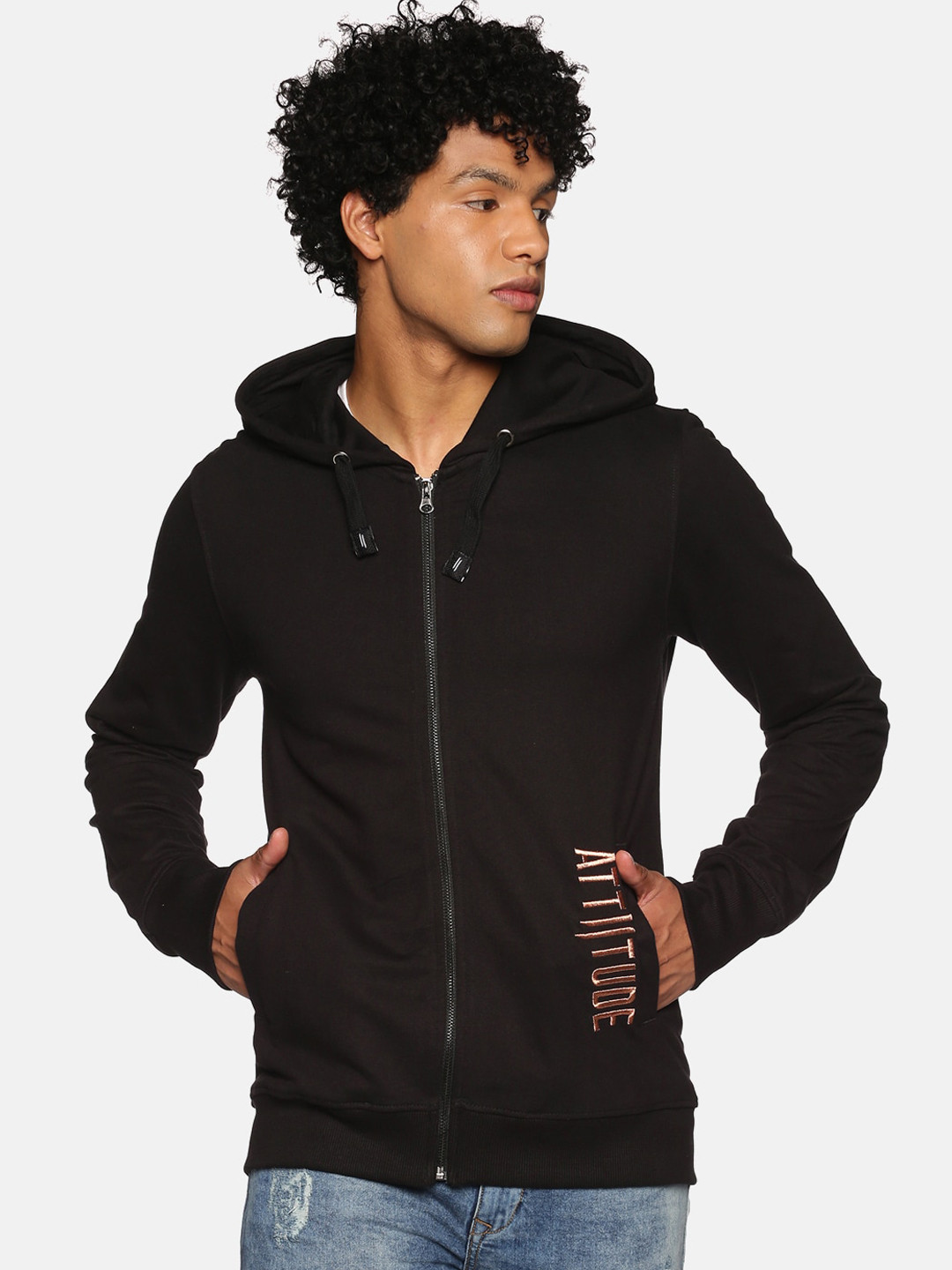 

ATTIITUDE Men Black Rapid Dry Bomber Jacket