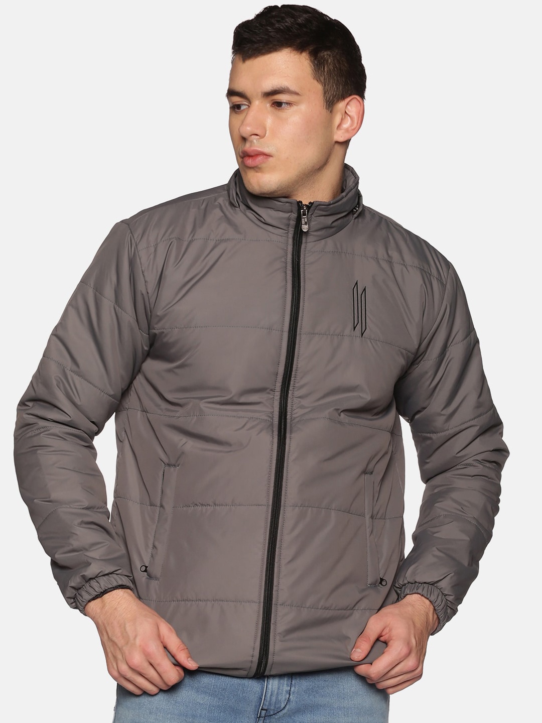 

ATTIITUDE Men Grey Windcheater Padded Jacket