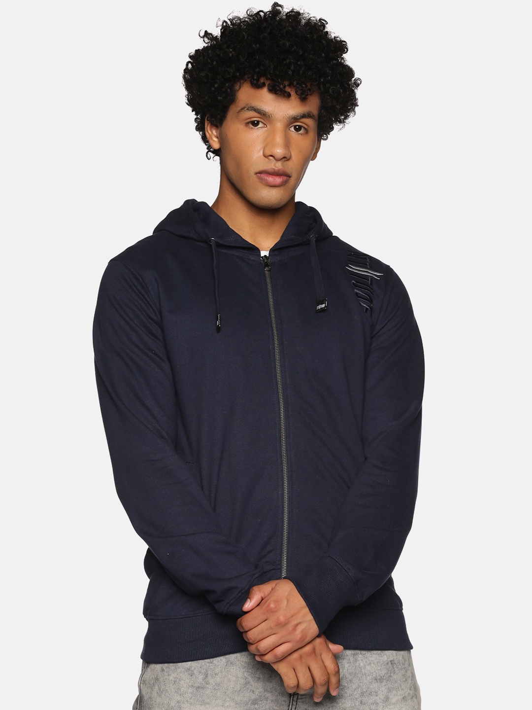 

ATTIITUDE Men Navy Blue Pure Cotton Rapid Dry Tailored Jacket