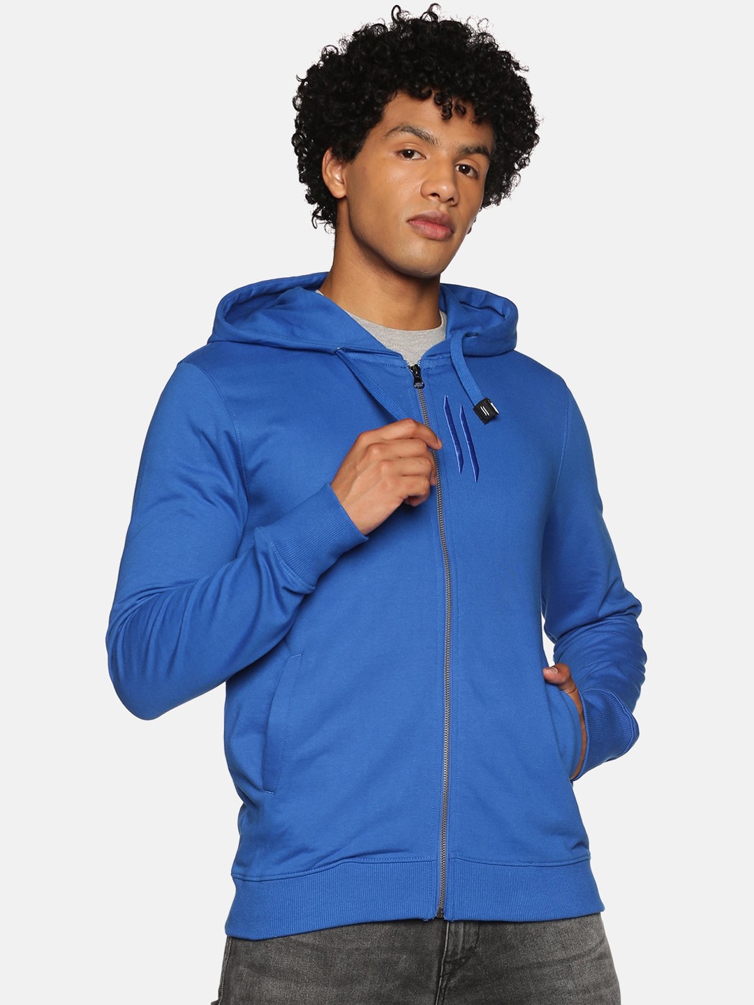 

ATTIITUDE Men Blue Pure Cotton Bomber Jacket