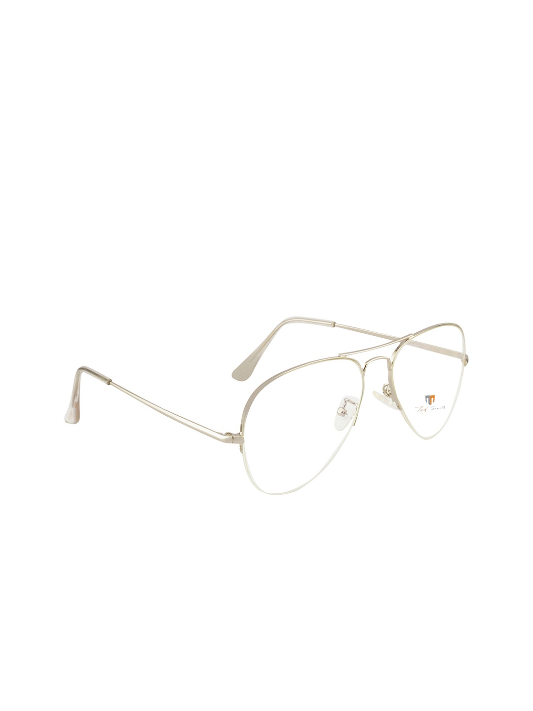 

Ted Smith Unisex Silver-Toned Solid Aviator Frames TS-9083_C1-Silver