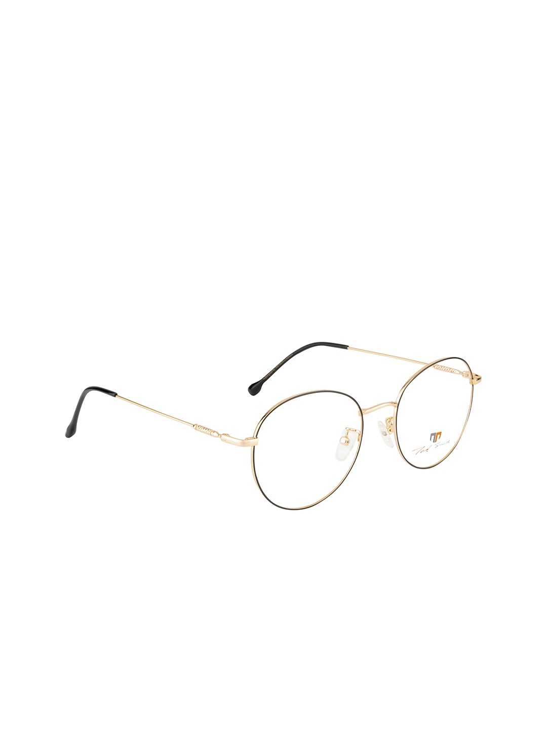 

Ted Smith Unisex Black & Gold-Toned Full Rim Round Frames TS-9067_C1