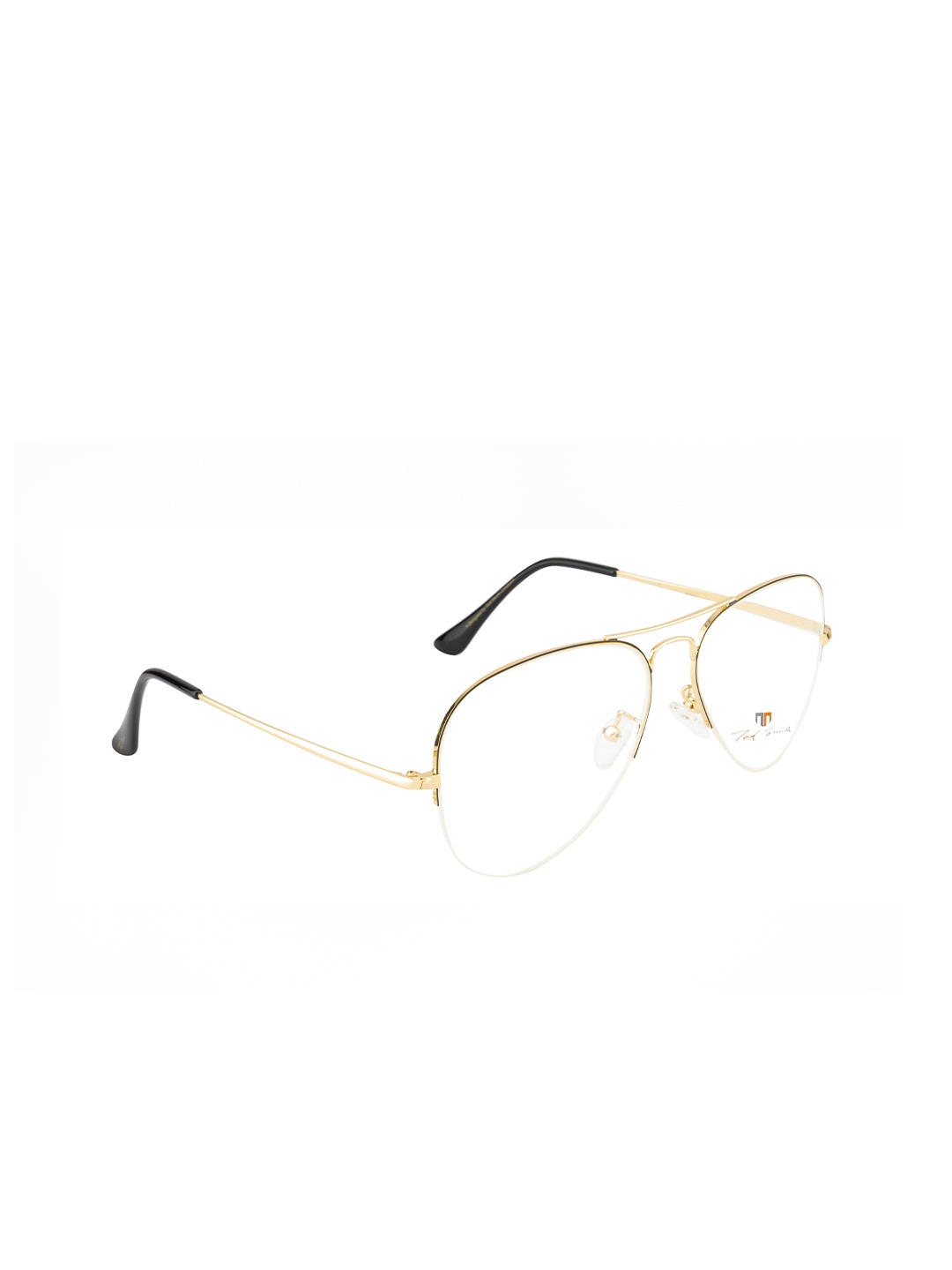 

Ted Smith Unisex Gold-Toned & Black Half Rim Aviator Frames TS-9083_C6