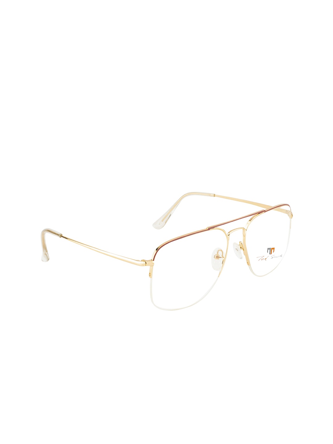 

Ted Smith Adult Gold-Toned & Rust Half Rim Aviator Frames