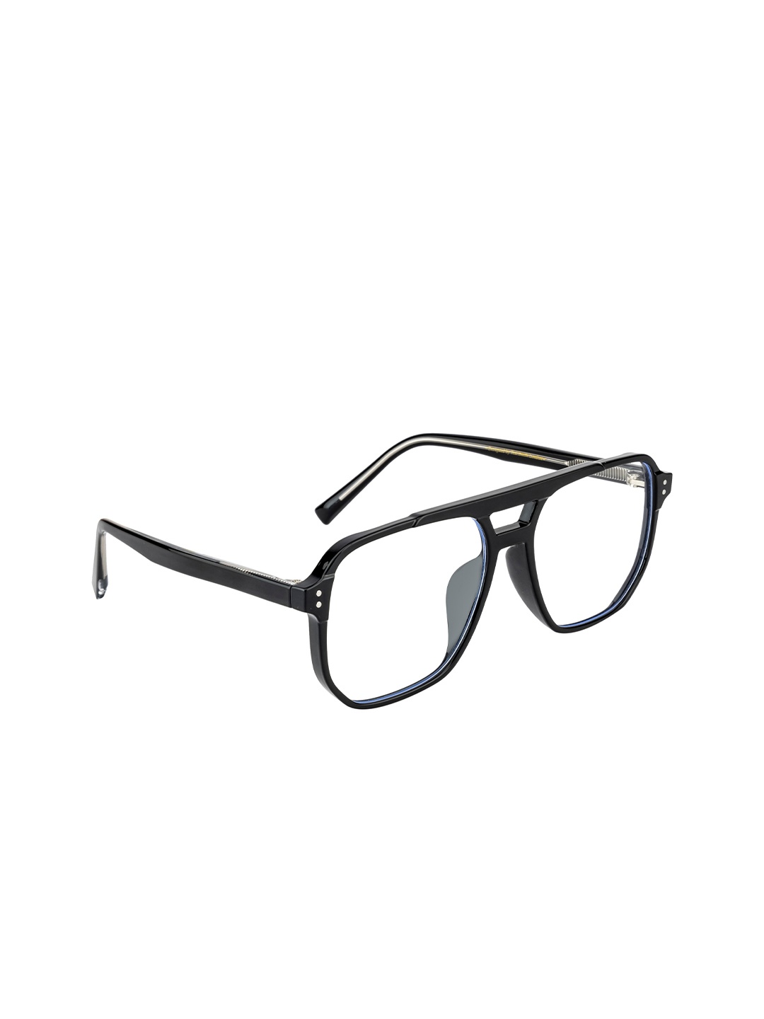 

Ted Smith Unisex Black Full Rim Aviator Frames Eyeglasses