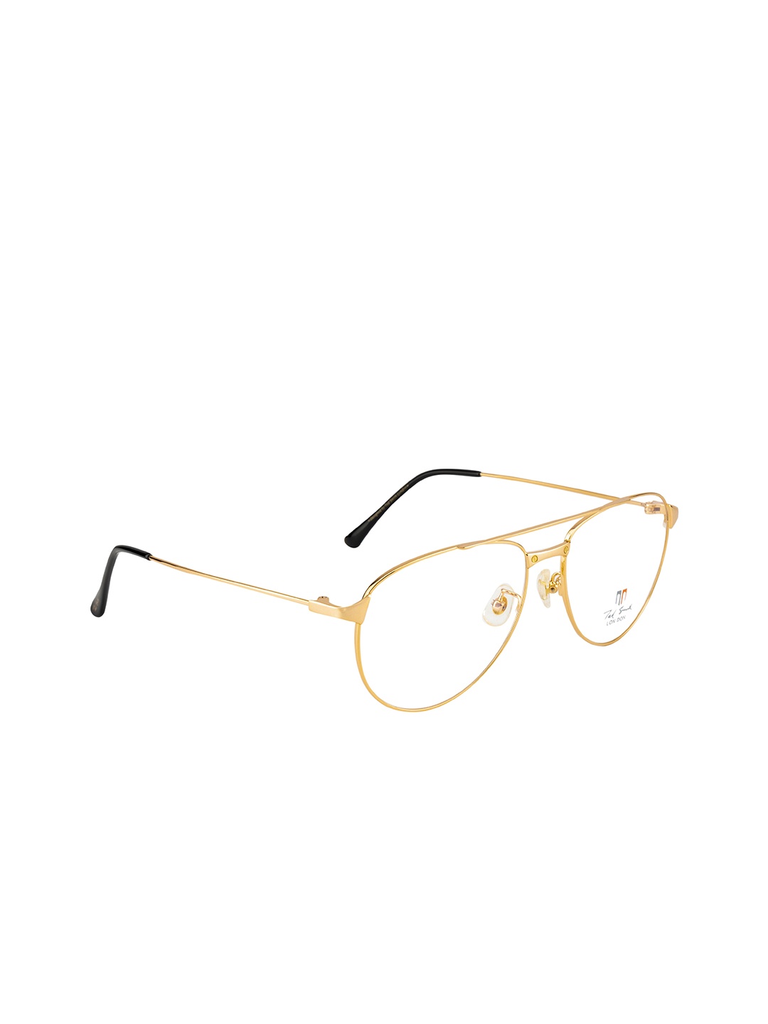 

Ted Smith Unisex Gold-Toned & Black Full Rim Aviator Frames TS-9077_C13