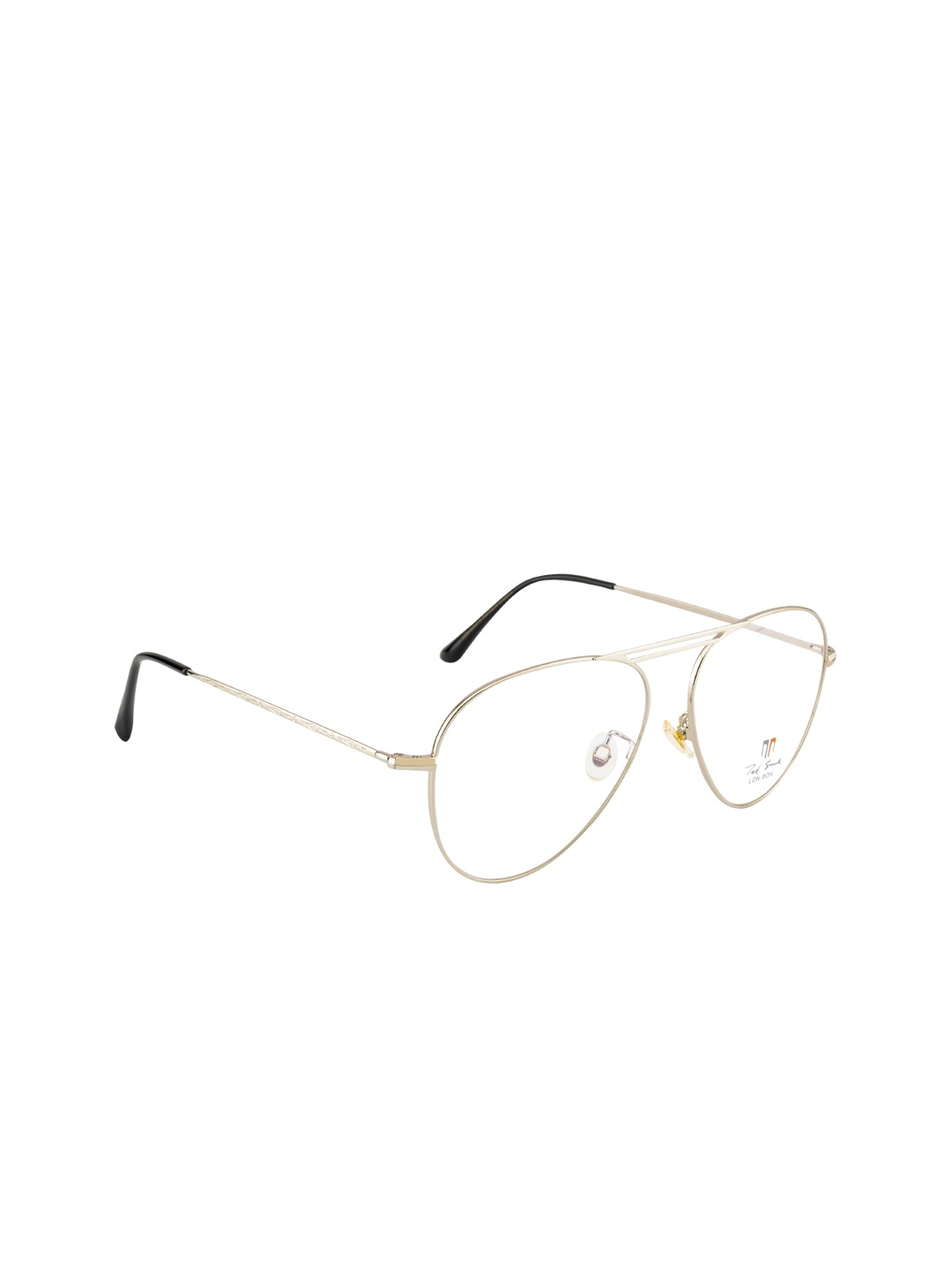 

Ted Smith Unisex Silver-Toned & Black Full Rim Aviator Frames TS-9080_C15