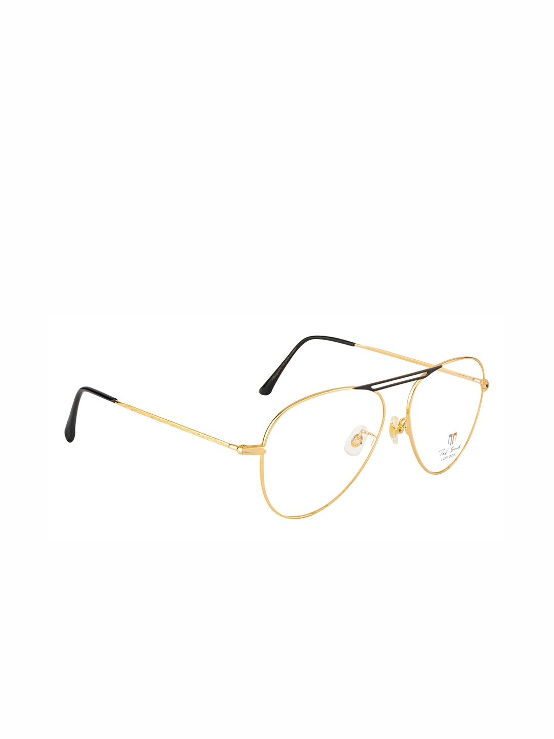 

Ted Smith Unisex Gold-Toned & Black Full Rim Aviator Frames TS-9080_C10