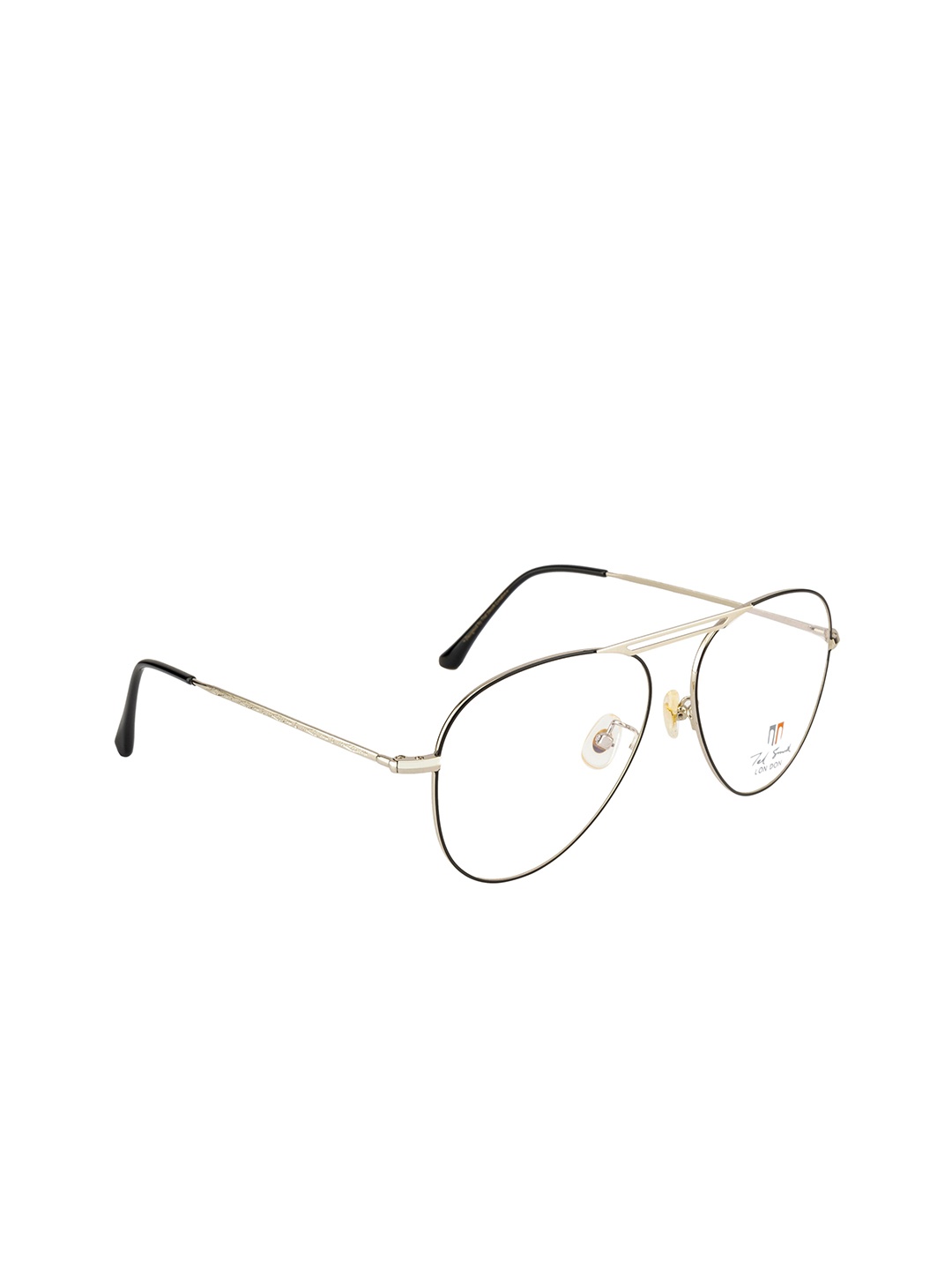 

Ted Smith Adult Black & Silver-Toned Full Rim Aviator Frames