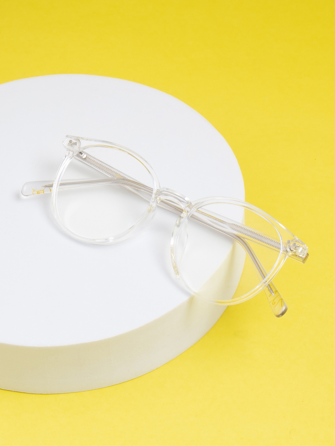 

Ted Smith Unisex Transparent & Grey Full Rim Round Frames Eyeglasses