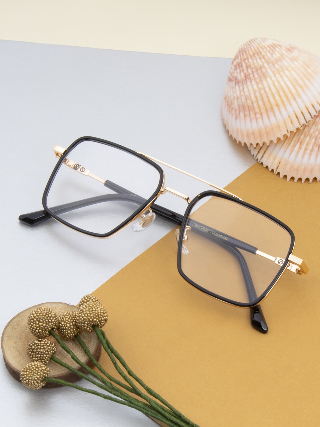

Ted Smith Unisex Gold Solid Aviator Frames Eyeglasses
