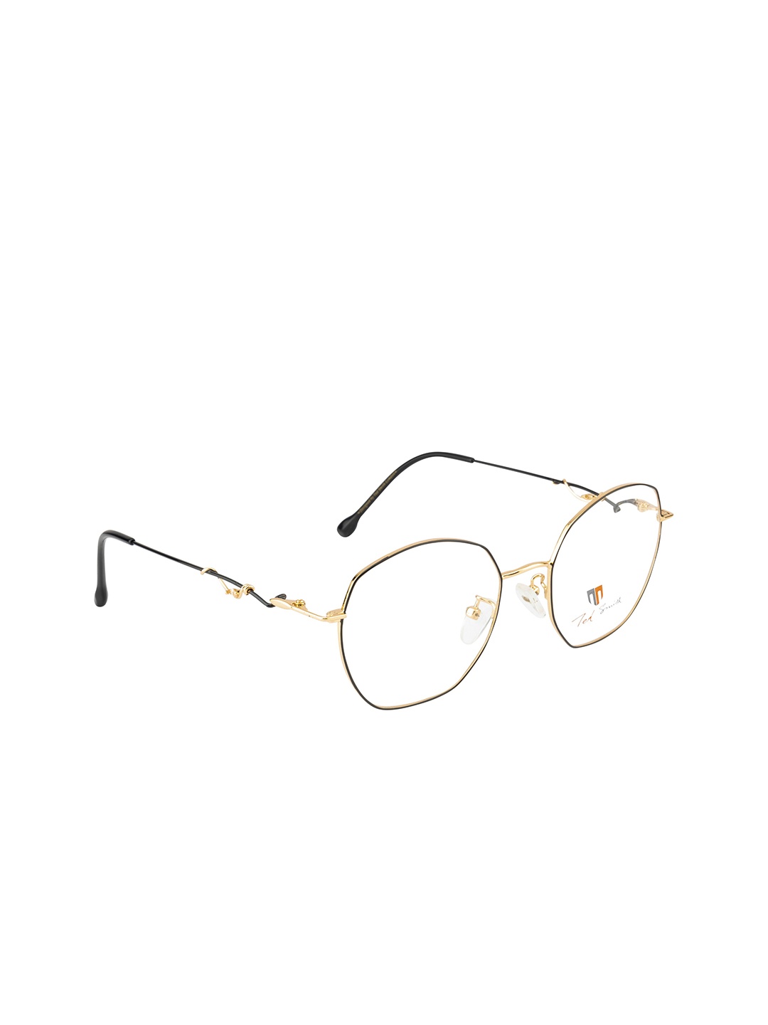 

Ted Smith Women Black & Gold-Toned Full Rim Round Frames Eyeglasses