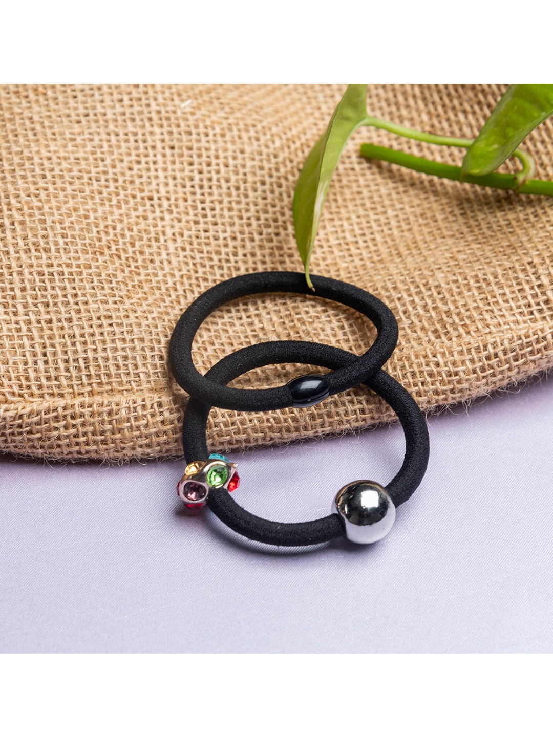 

Jewelz Women Black Set of 2 Ponytail Holders