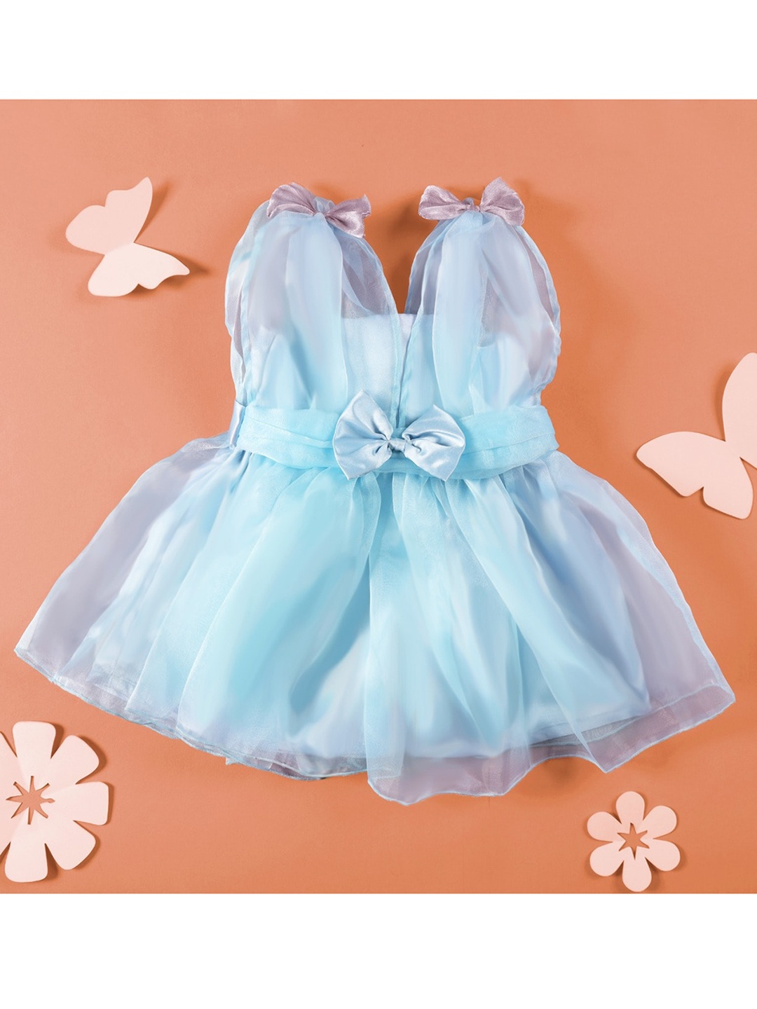 

KICKS & CRAWL Turquoise Blue Embellished Fit & Flared Party Dress