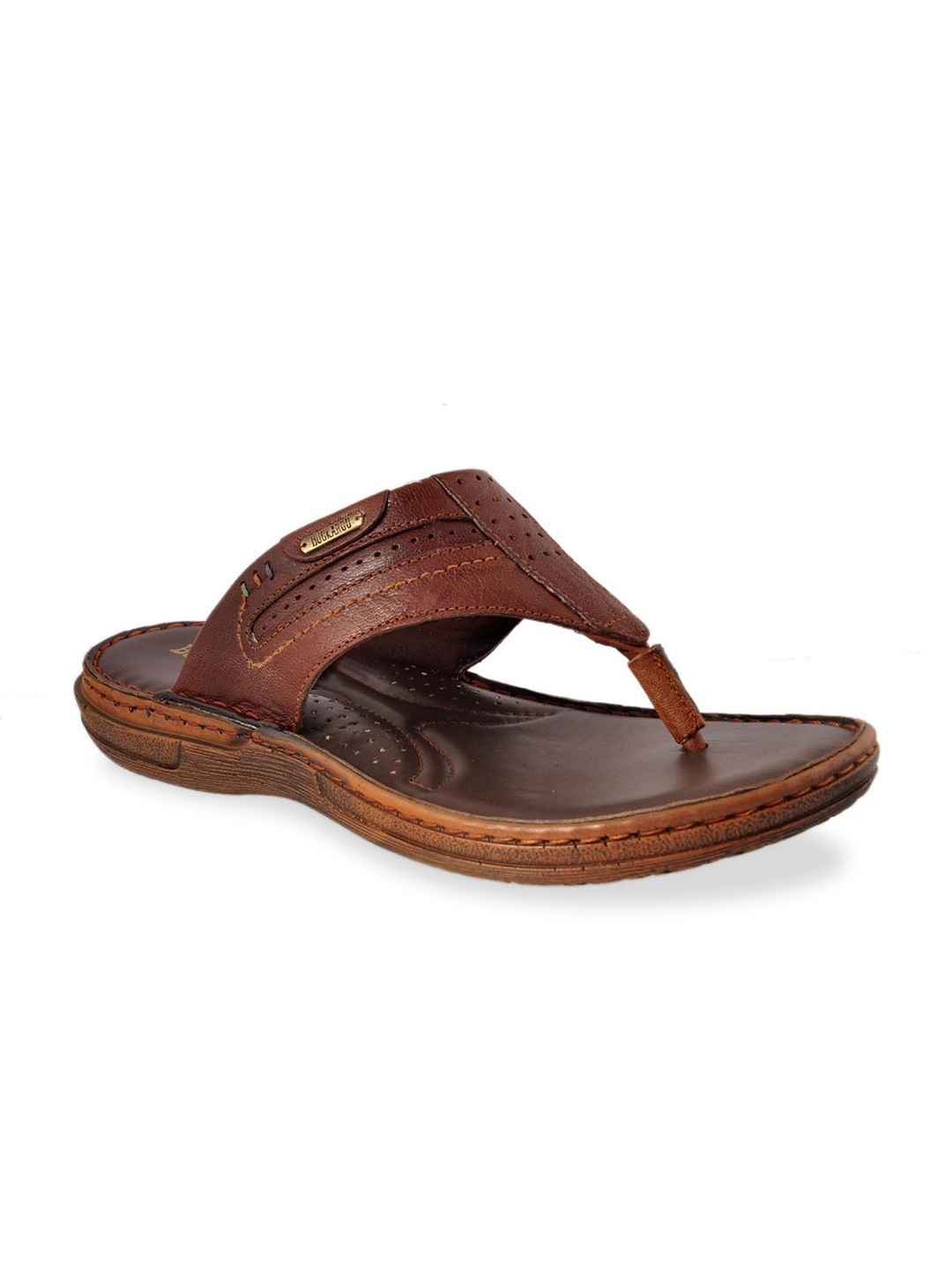 

Buckaroo Men Brown Textured Leather Comfort Sandals