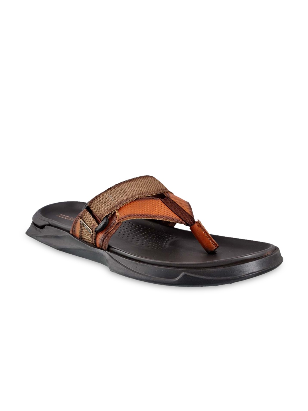 

Buckaroo Men Tan Perforated Leather Comfort Sandals, Brown