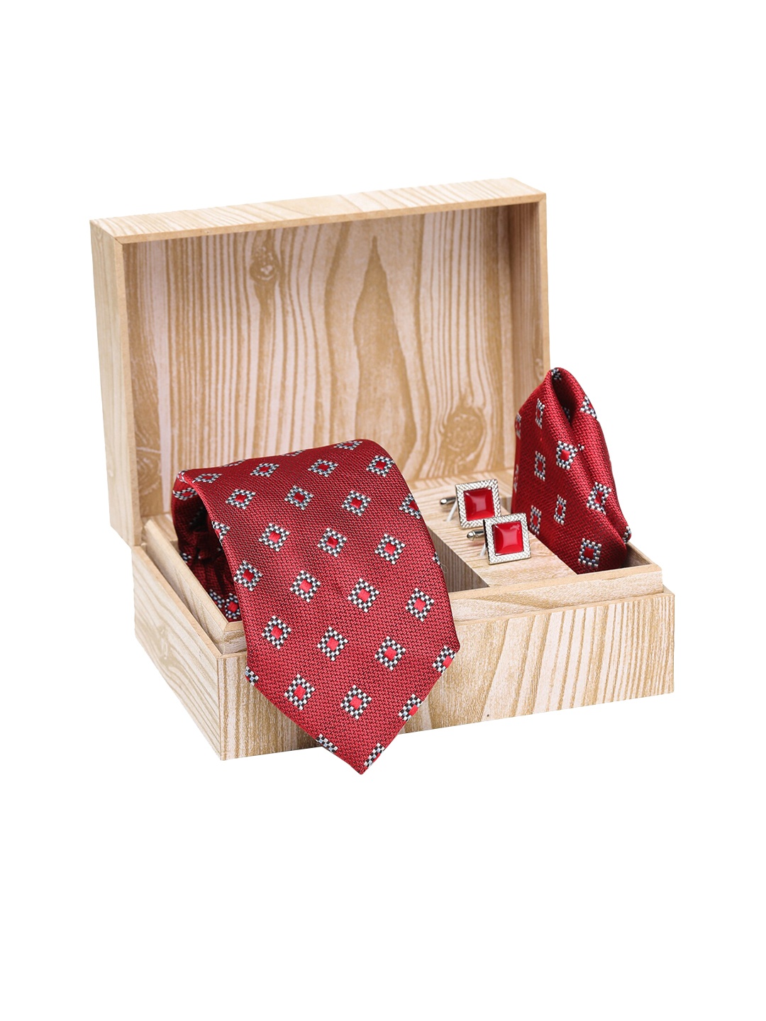 

ELLIS Men Red & Grey Formal Accessory Winter Gift Set