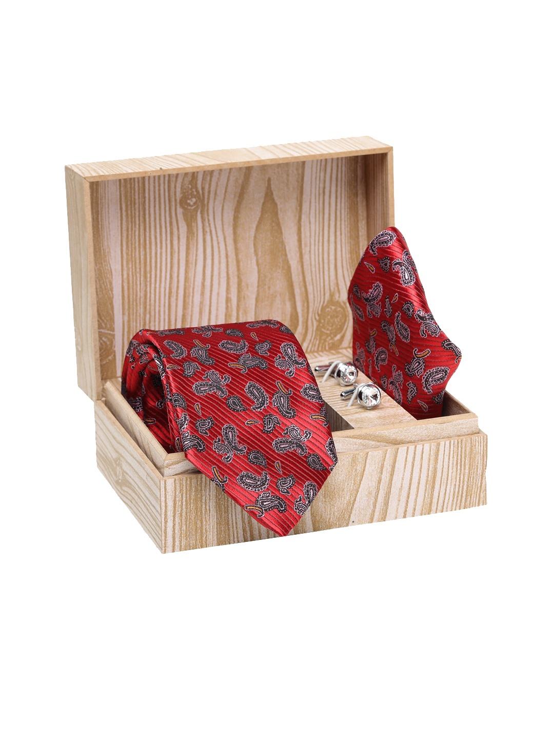 

ELLIS Men Red & Silver-Toned Accessory Gift Set
