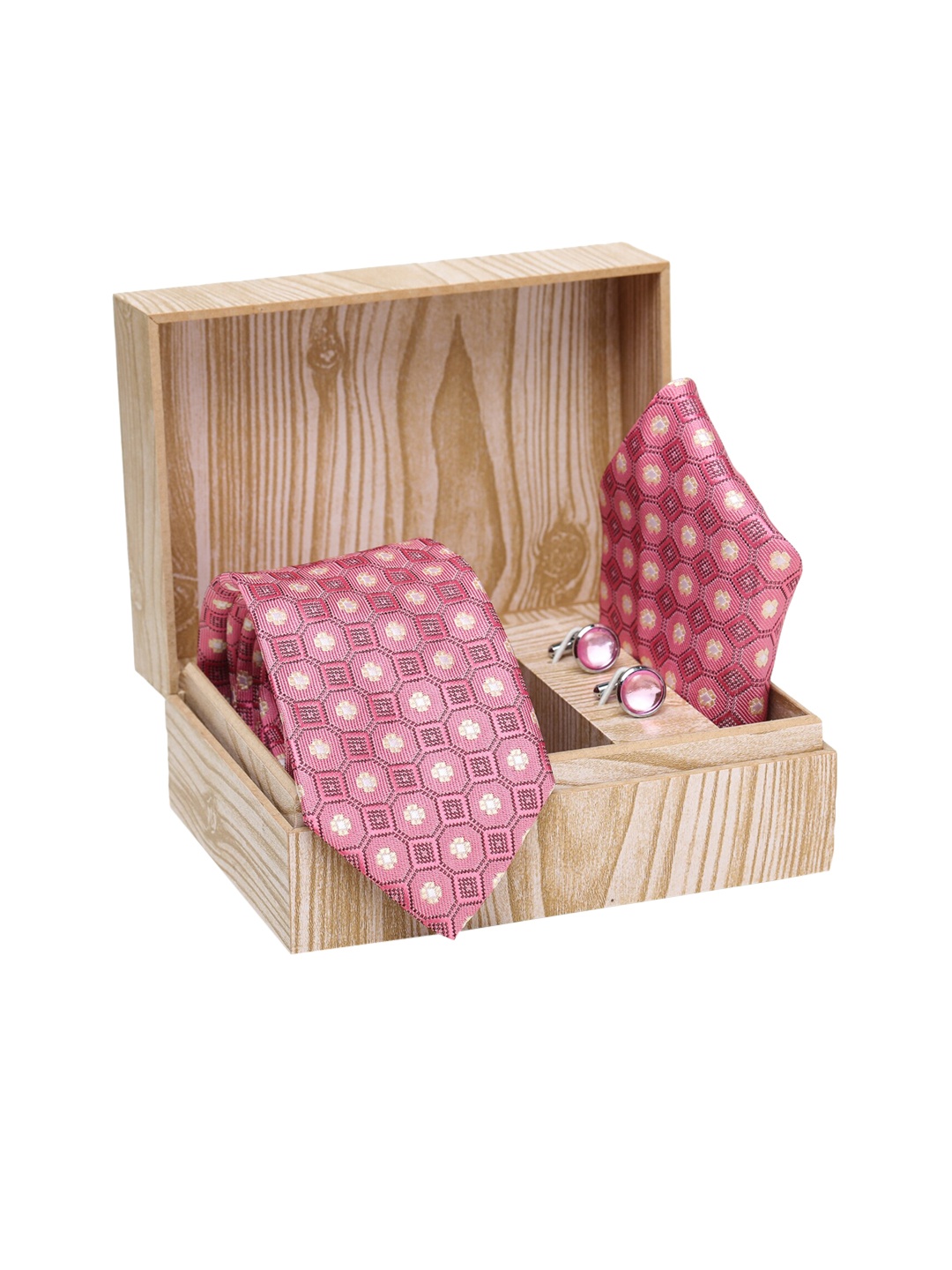

ELLIS Men Pink & Silver-Toned Accessory Gift Set