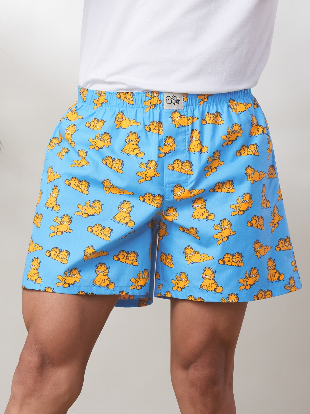 

The Souled Store Men Blue & Orange Garfield Printed Boxers