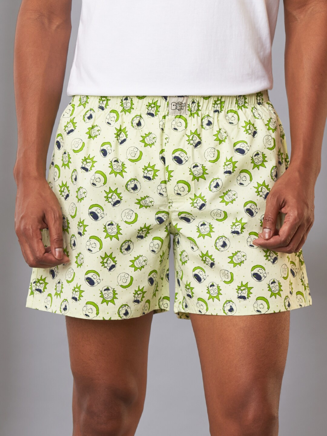 

The Souled Store Men Yellow & Green Printed Boxers