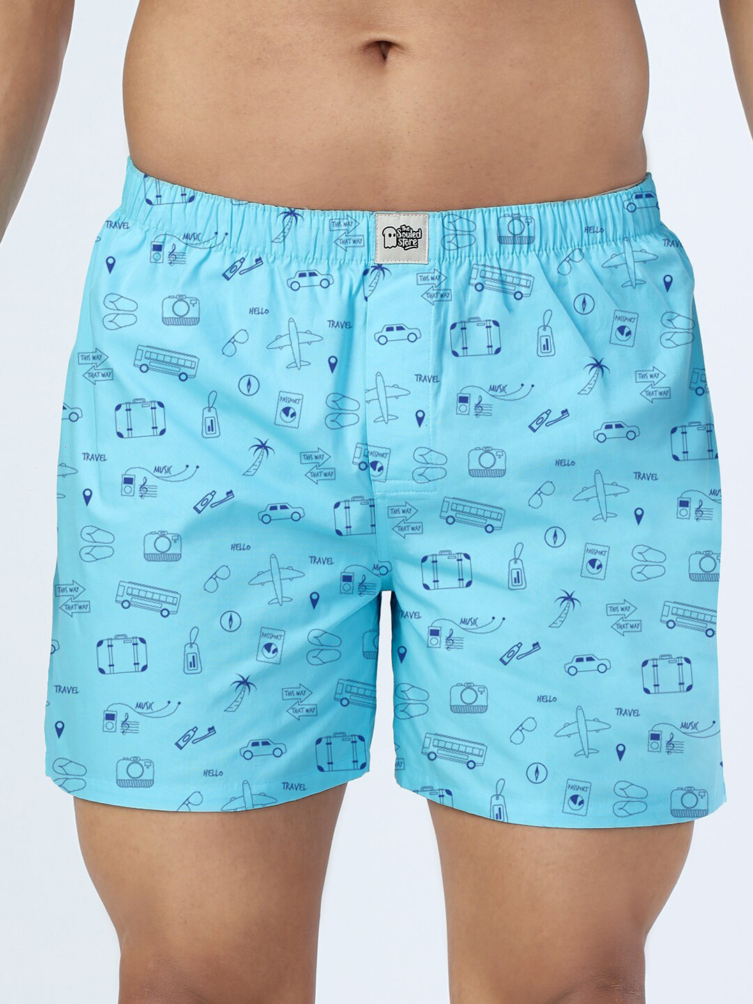 

The Souled Store Men Blue Printed Boxers