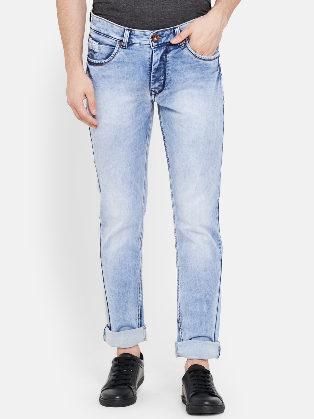 

Duke Men Blue Slim Fit Heavy Fade Stretchable Jeans