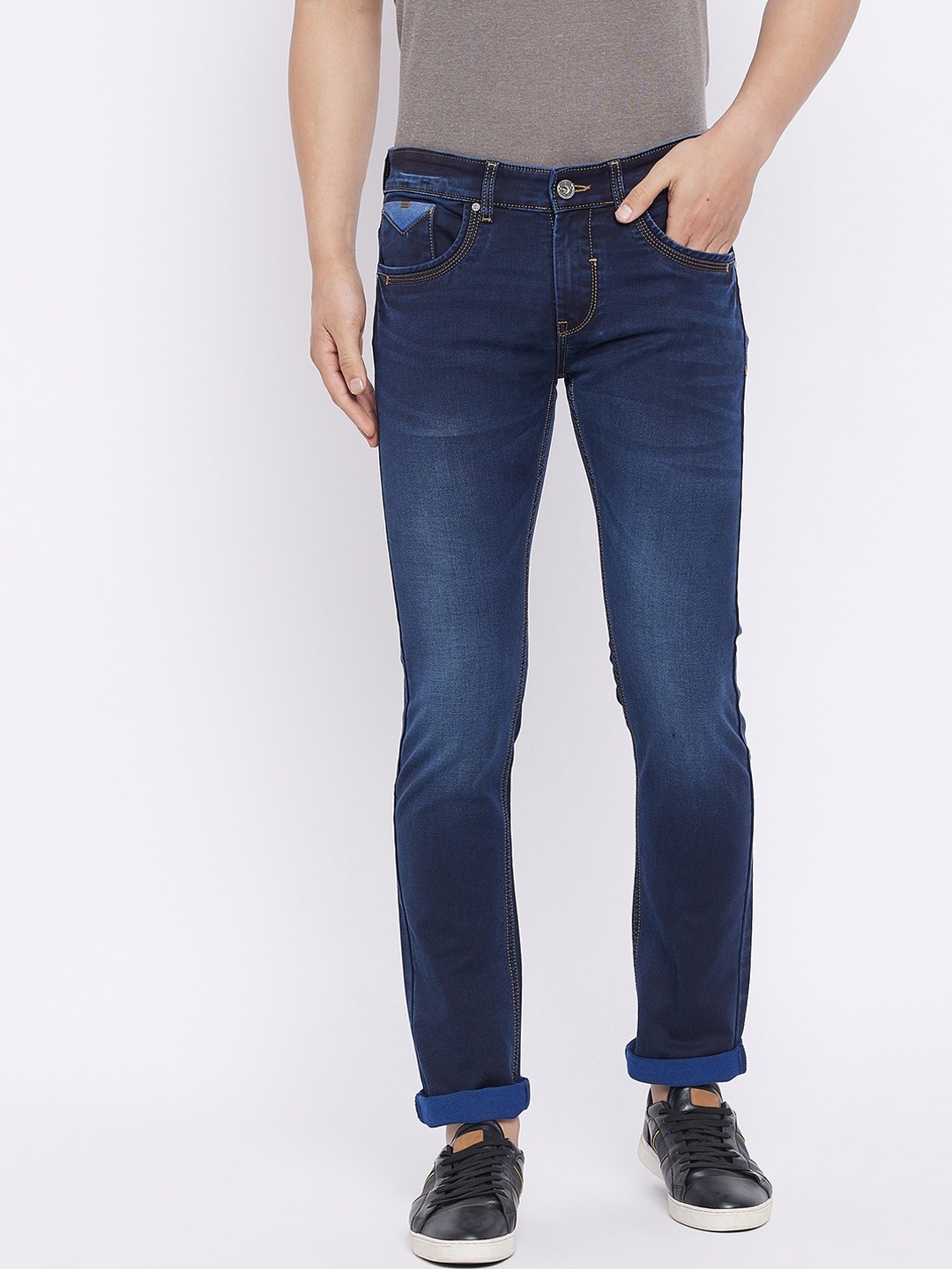 

Duke Men Slim Fit Heavy Fade Cotton Stretchable Jeans, Blue