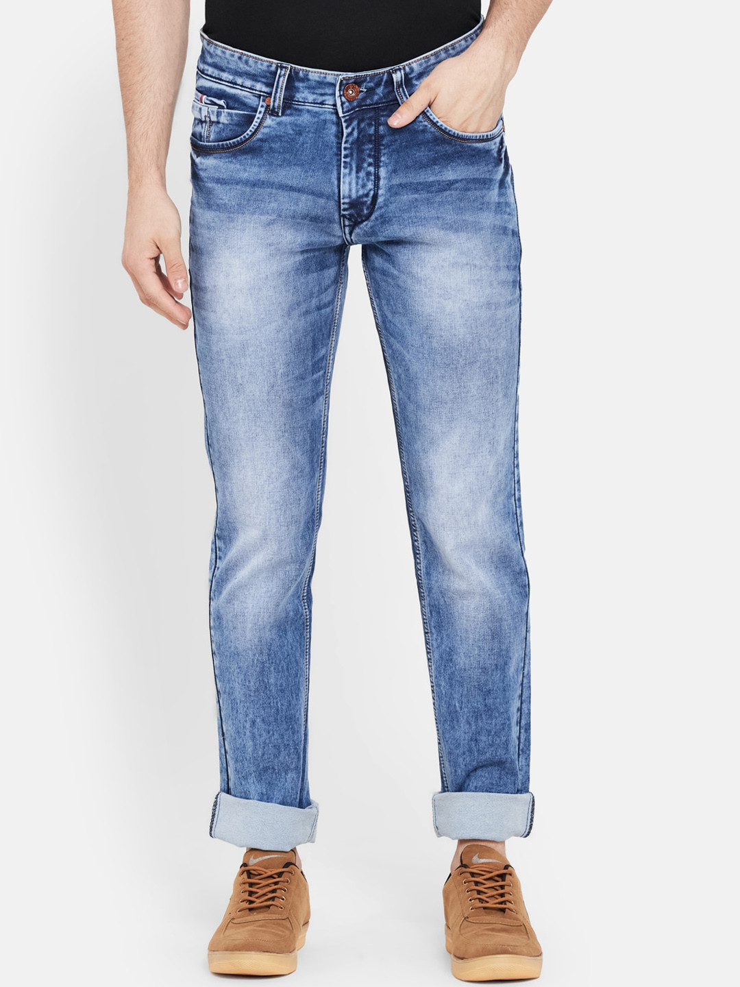 

Duke Men Navy Blue Slim Fit Heavy Fade Stretchable Jeans