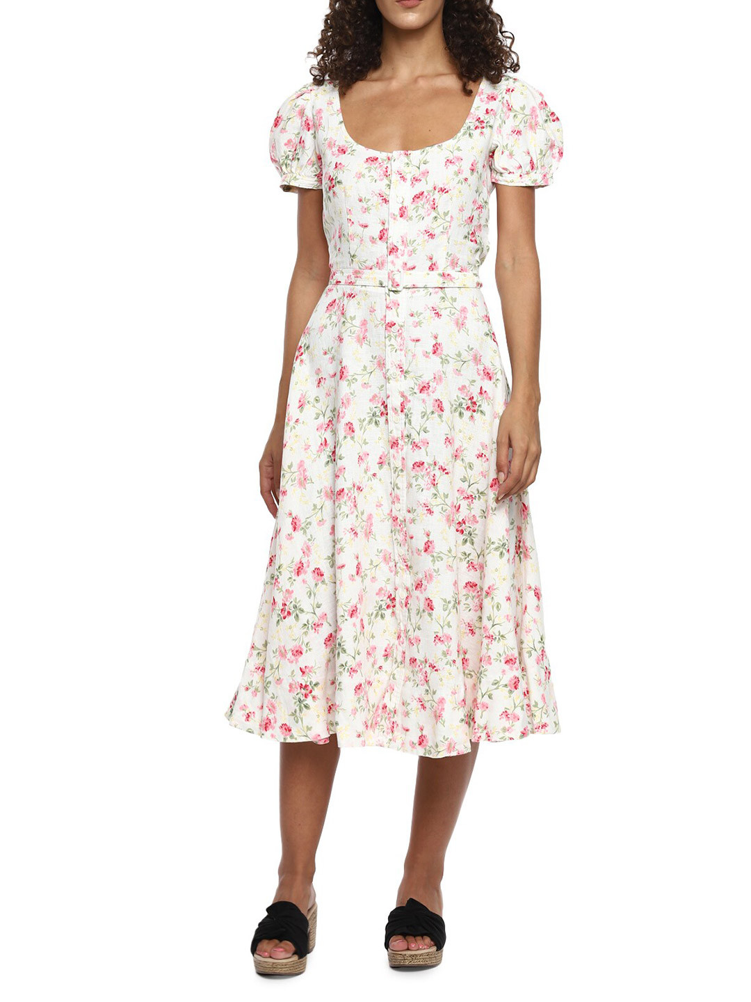 

Polo Ralph Lauren Cream-Coloured & Pink Floral Maxi Dress