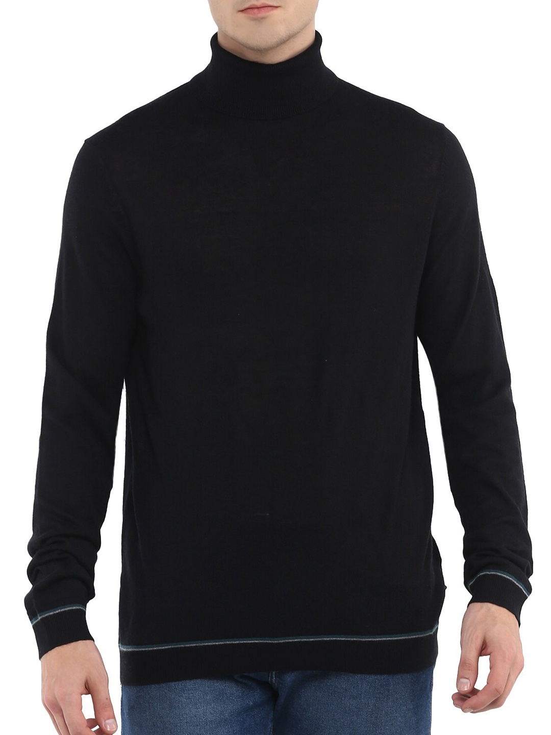 

Ted Baker Men Black High Neck Pure Cotton Pullover