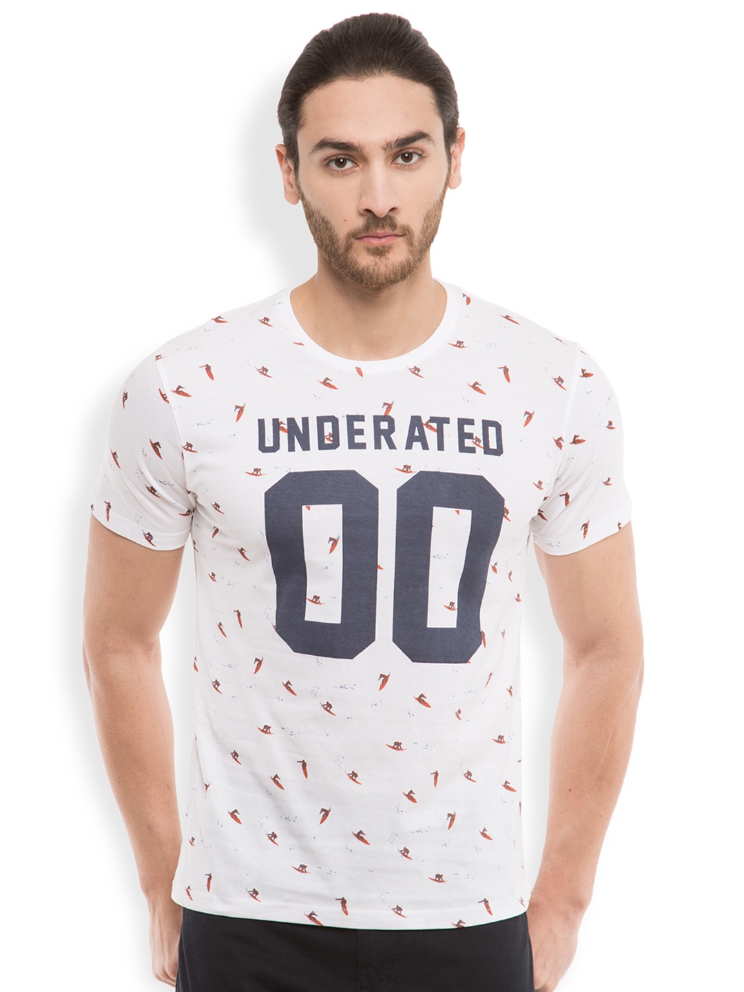 

LOCOMOTIVE Men Off-white Printed Round Neck T-Shirt