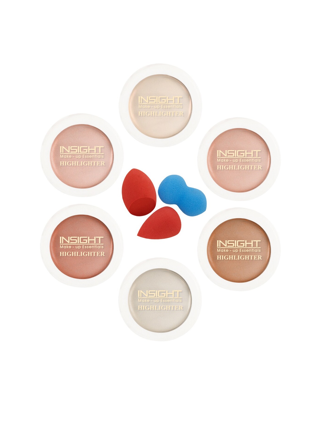 

INSIGHT Set of 6 Highlighters & 3 Beauty Blender Sponges, Multi