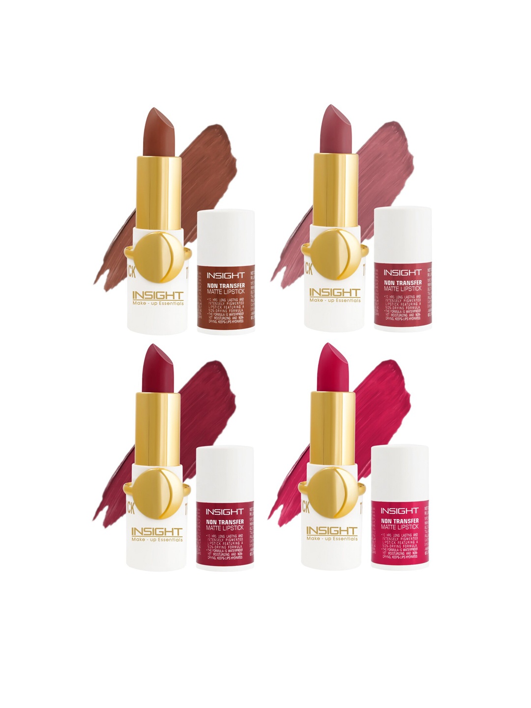 

INSIGHT Set Of 4 Bullet Lipstick 16 gm, Multi