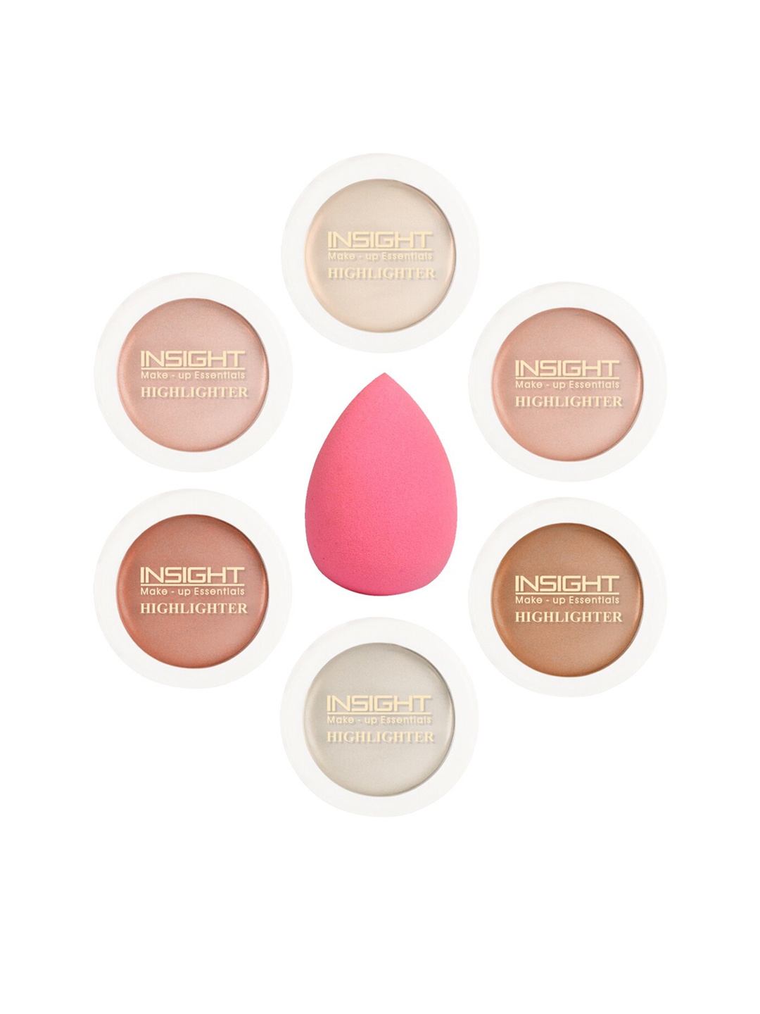 

INSIGHT Set of 6 Highlighters with Beauty Blender Sponge, Multi
