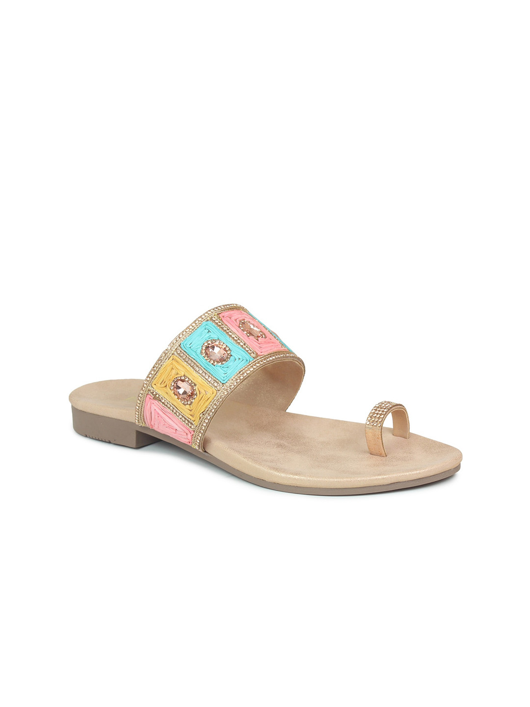 

Inc 5 Rose Gold Ethnic Wedge Sandals