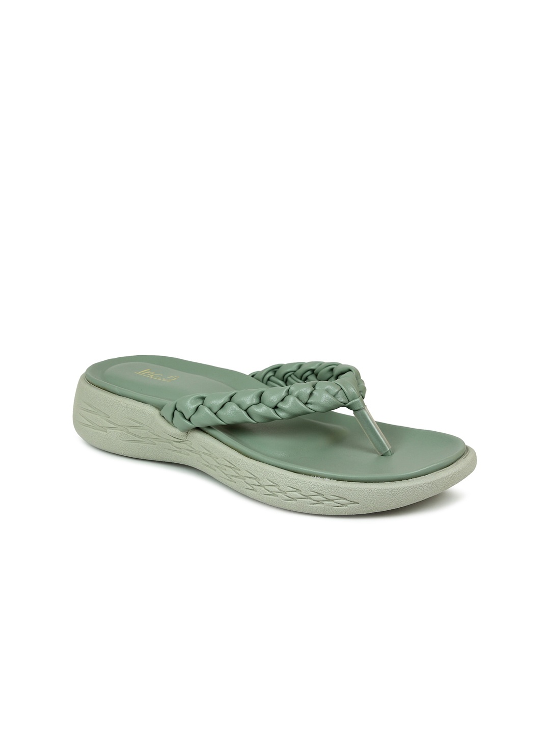 

Inc 5 Green Embellished Block Sandals