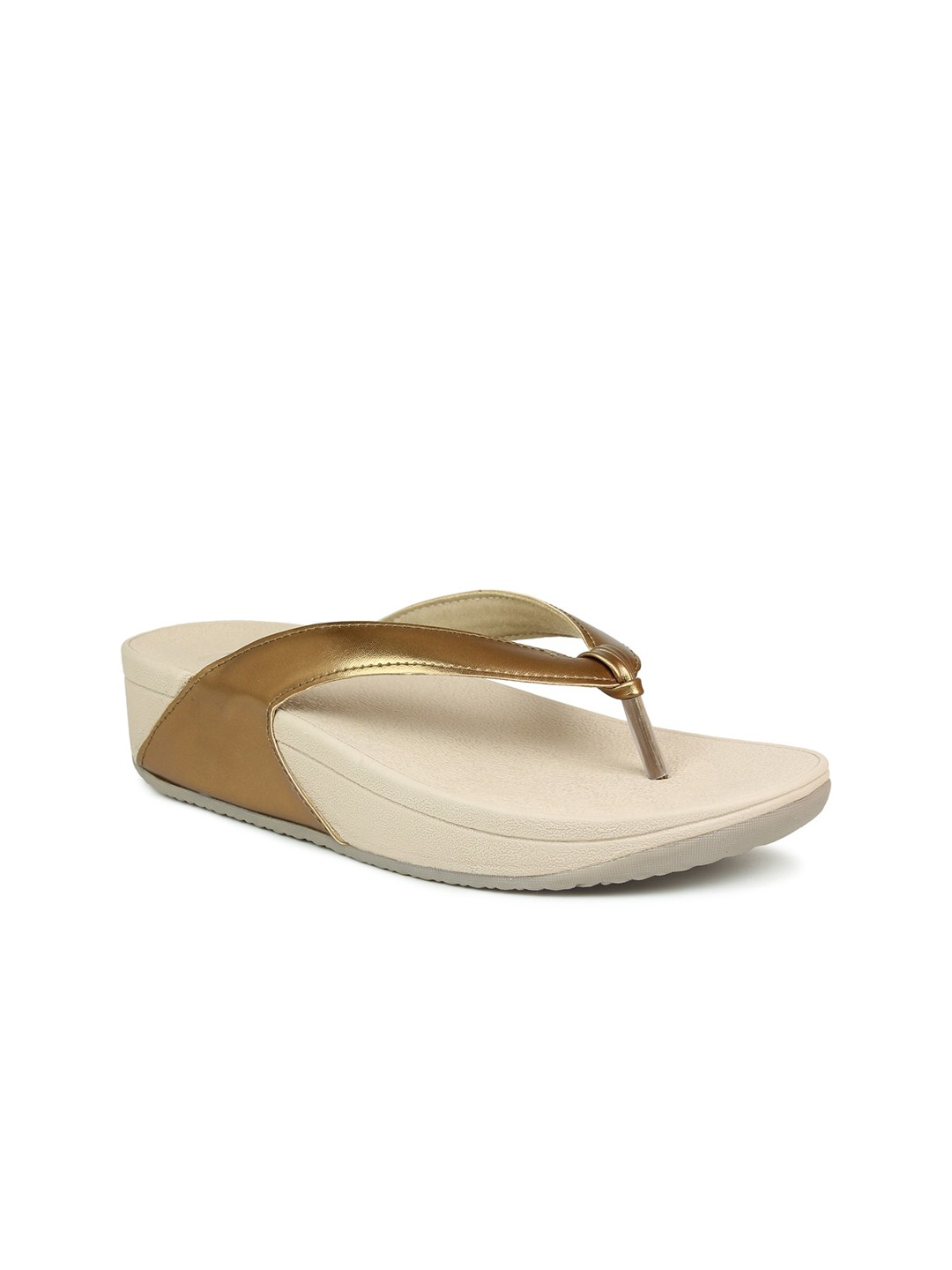 

Inc 5 Gold-Toned & Cream-Coloured Wedge Heels