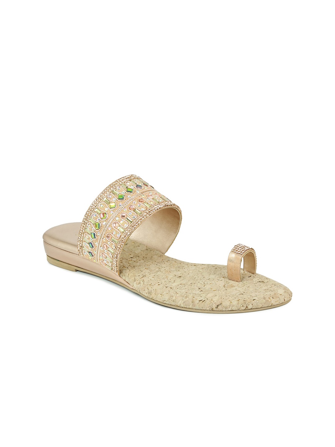 

Inc 5 Women Cream-Coloured Embellished One Toe Flats